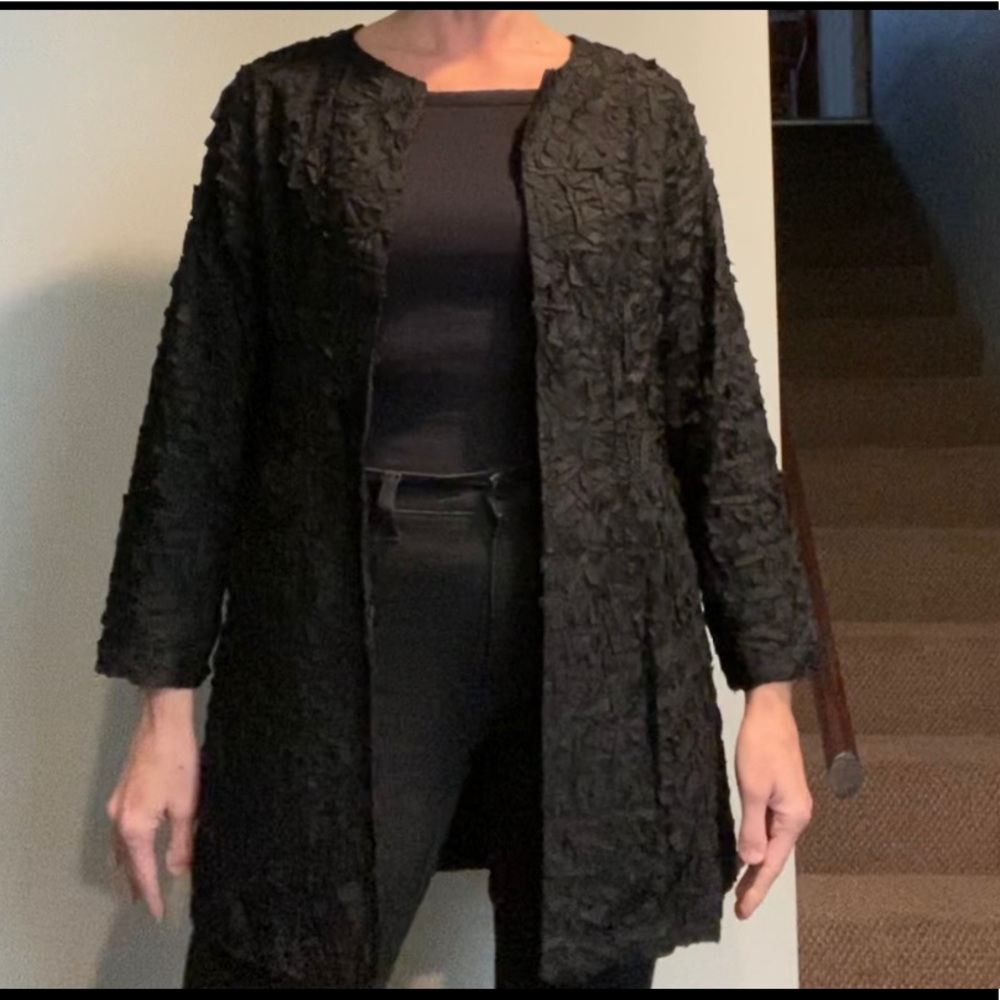 Eileen Fisher Long Line Jacket - Black - Size 6